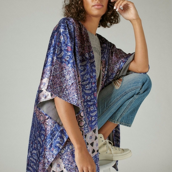 Lucky Brand Tops - Velvet Sheer Waterfall Shrug